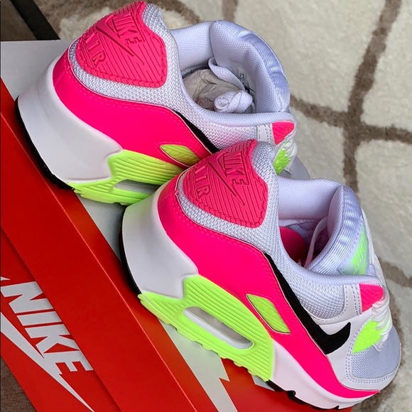 WMNS NIKE AIR MAX 90 White/Black-Pink Blast - Picture 9 of 16